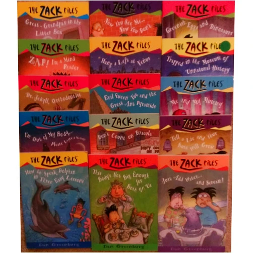 By Dan Greenburg (Author) The Zack Files Set (15 book set) (Great-Grandpa's in the Litter Box , Zap! I'm a Mind Reader, Dr Jekyll Othodontist, I'm Out of My Body.. Please Leave a Message, How to Speak Dolphin in Three Easy Lessons, Now You See Me Now You Don't, MORE!)
