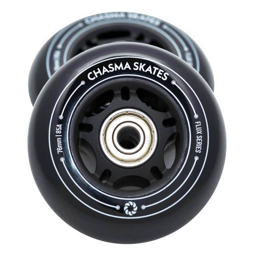 Chasma Skates Flux 2 76mm RipStik Wheels 85A for Ripsurf Caster Board, RipStik Wave Board, or Crazy Cart Wheels Replacement, 2 Pack with Bearings