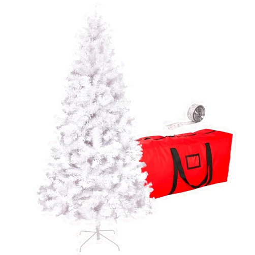 ZGCYSMHT 6FT White Artificial Christmas Tree with 1000 Branch Tips, Easy to Assemble, Foldable Base for Home, Office, Holiday Party Decoration