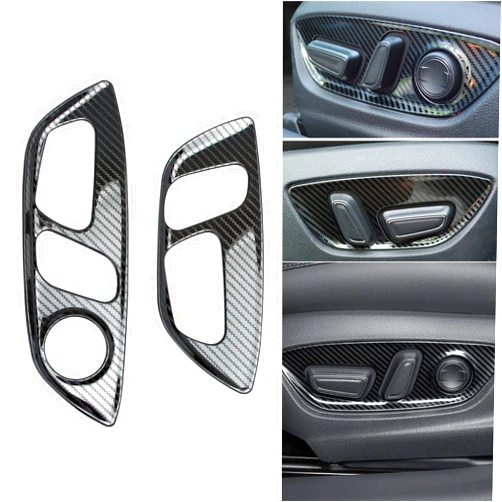 x xotic tech Seat Adjustment Knob Switch Panel Cover Trim, Carbon Fiber Pattern Stainless Steel, Compatible with Camry 2018-2024