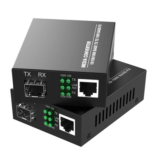 FTTPVIPS 2 Pack Gigabit Ethernet Fiber Media Converter, Open SFP Slot, RJ45 to 1000Base-SX for 10/100/1000Mbps, Supports Gigabit SFP Modules Up to 120KM, Plug and Play, Auto-Negotiation, UL Certified