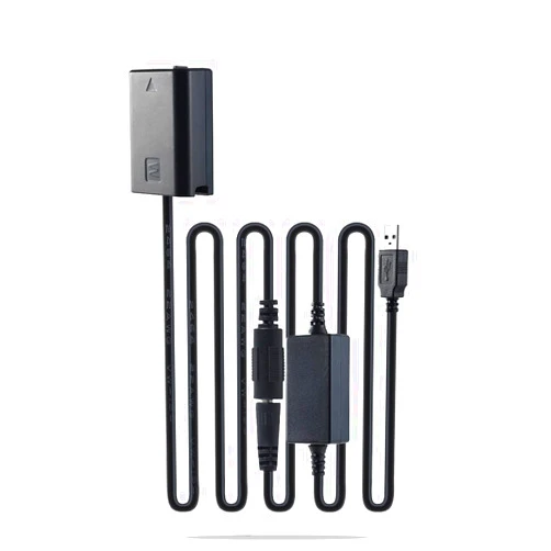 UBeesize DC Coupler Replacement for NP-FW50 Dummy Battery Power Adapter with USB Cable for Sony A7 A7R A7S A7II A7RII A7SII A6500 A6400 A6300 A6100 A6000 NEX5 NEX7 DSC-RX10 II III IV Black