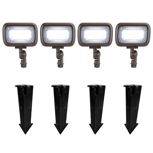 GKOLED 15W 5000K Mini Flood Light with Solid Ground Post