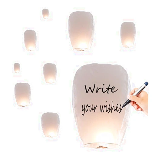 Nufroupel 22 Pack White for Chinese Lanterns, Paper Lanterns to Release in Memory Make Activities More Meaningful, Each Package is Equipped with Operating Instructions.