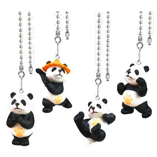 OMYZERO 4Pcs 12 inch Ceiling Fan Pull Chain Panda Charm Pendant Ceiling Fan Danglers Fan Pulls Chain Extender with Ball Chain Connector for Ceiling Fan Light Decoration