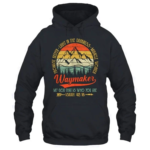 TeesMind Waymaker Miracle Worker Promise Keeper Christian Shirt Hoodie