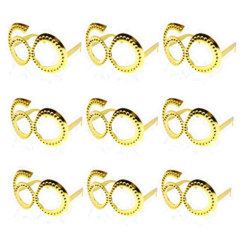 Qunonaty 9 Pack 60th Birthday Sunglasses 60th Birthday Decorations Men Women Party Eyeglasses for Party Supplies 60th Anniversary