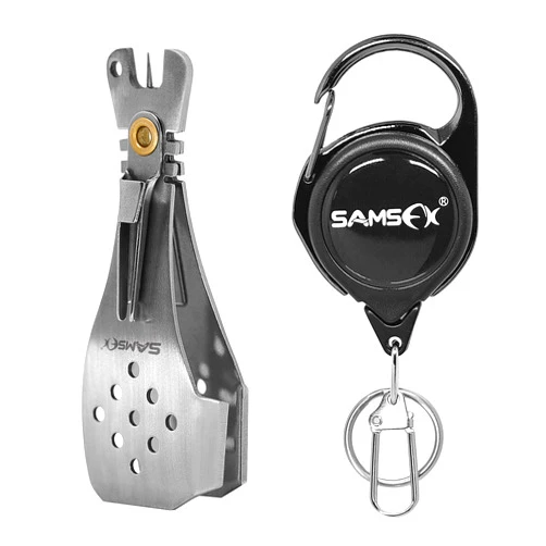SAMSFX Fishing Fishing Tippet Cutter with Retractors, Quick Knot Tying Tool, Lure Tuning Tool, Hook Sharpener and Hook Eye Cleaner
