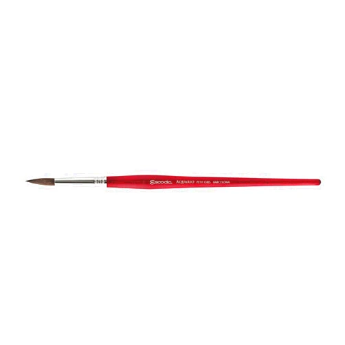 Escoda Aquario Series 1125 Artist Watercolor & Acrylic Short Handle Paint Brush, Petit Gris Natural Squirrel Hair, Round, Size 10