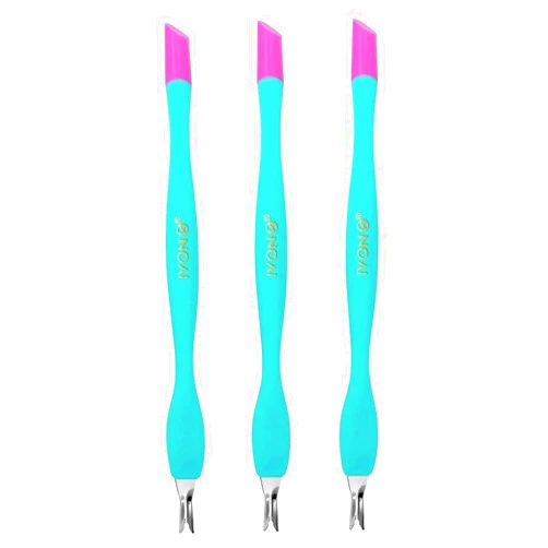 IVON 3pcs Cuticle Trimmer Pusher, Rubber Tip Soft on Nail Bed