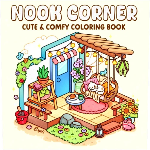 By BOGIKI Publishing (Author) Nook Corner: A Spring-Inspired Coloring Book for Teens and Adults Featuring Cute Designs and Cozy Corners for Relaxation and Stress Relief