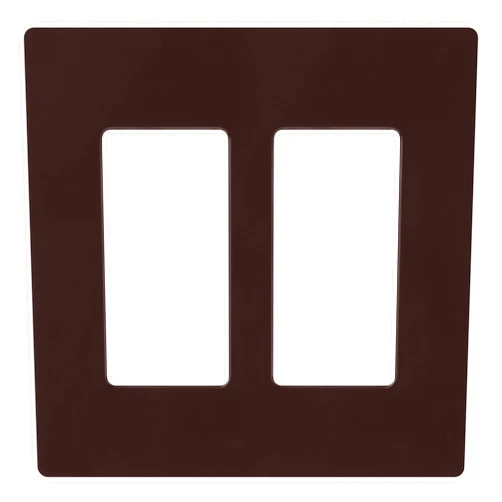 Lutron Claro Light Switch Cover Plate, 2 Gang Wallplate, for Decorator Light Switches, Rocker Light Switch Cover, Outlet Cover, Screwless Switch Plate Cover, Gloss, CW-2-BR, Brown