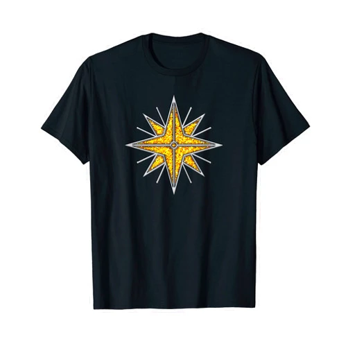 Magic symbols signs and runes by Anne Mathiasz Star of the elves, elves coat of arms, crest, badge, fantasy T-Shirt