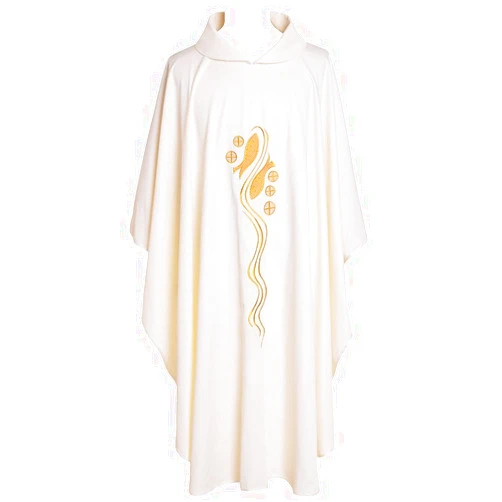 BLESSUME Priest Chasuble Church Celebrant Embroidered Vestments White