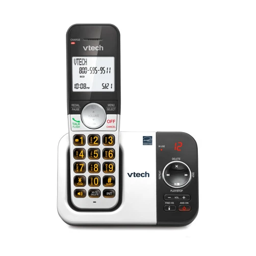 VTech VG232 Cordless Phone with Answering Machine - with Large Display Full-Duplex Speakerphone Caller ID/Call Waiting Last 10 Number Redial
