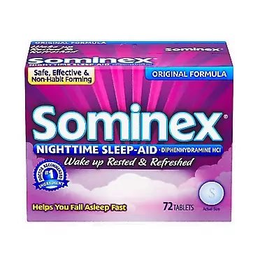 Sominex Nighttime Sleep-Aid, Maximum Strength Formula, Single Dose, 72 tablets (Pack of 3)