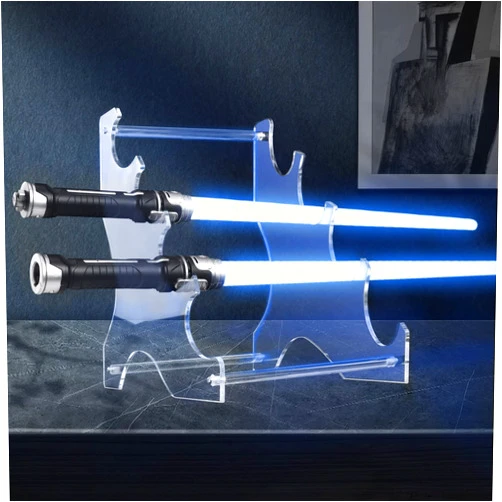 TOPNEW Lightsaber Stand Display, Acrylic Desktop Lightsaber Stand 4-Tier Lightsaber Holder , Acrylic Light Saber Display Rack Suitable for Swords, Light Saber(Transparent)