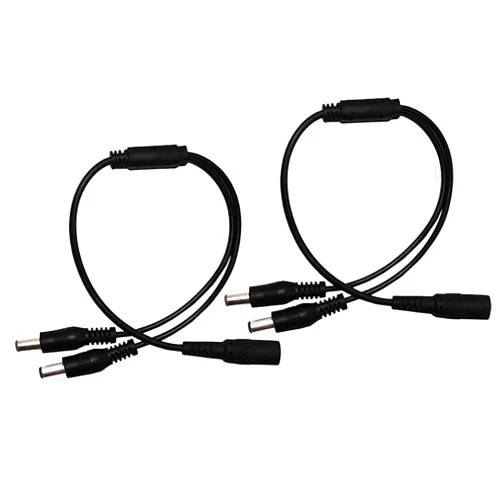 Security-01 2Pack 1 to 2 Way DC Power Splitter Cable Barrel Plug 5.5mm x 2.1mm for CCTV Cameras LED Light Strip and more