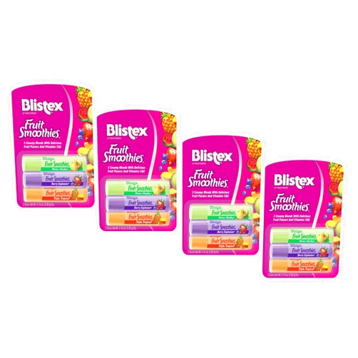 Blistex Fruit Smoothies Lip Moisturizers 3 Sticks 0.10 oz each Pack of 4
