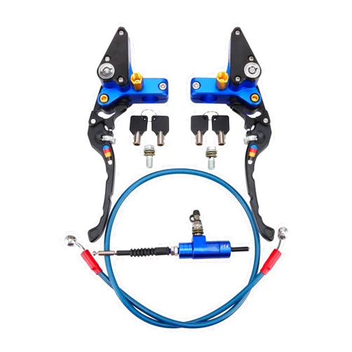 GOOFIT 22mm CNC Motorcycle Hydraulic Clutch Brake Pump Master Cylinder Lever Adjustable Universal for Motorcycle Pocket Dirt Bike ATV 125cc -250cc Vertical Off Road Scooter Blue