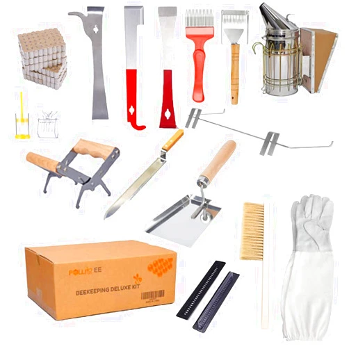 POLLIBEE Beekeeping Tools, Beekeeping Supplies 22 Pcs Beekeeping Tools Kit, Bee Keeping Starter Kit Bee Hive Tools for Beekeepers, Bee Smoker for Beekeeping Necessary Bee Keeping Supplies-All