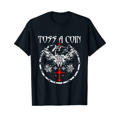 Fire Fit Designs Toss A Coin Shirt Wolf Graphic Shirt Mystery Shirts Gamer T-Shirt