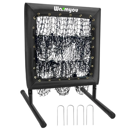 Warmyou Pitching Net, Portable 9 Hole Baseball & Sotball with Strike Zone - Height Adjustable Easy Setup for Indoor/Outdoor