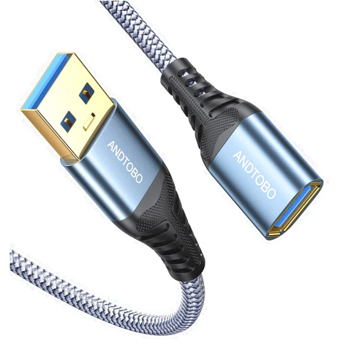 ANDTOBO USB Extension Cable 3.3ft, USB 3.0 Type A Male to Female Extender Cables High-Speed Data Transfer 5Gbps Compatible with Gamepad, Printer, Webcam, USB Keyboard, Flash Drive, Hard Drive