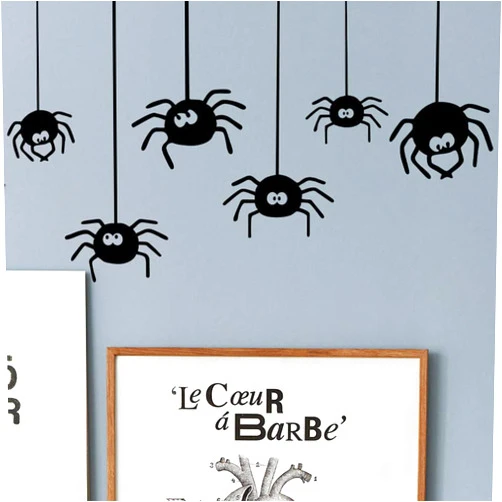 Youyouyu Happy Halloween Wall Stickers Pumpkin Spider Bat Window Home Party Decoration DIY Removable Wall Decal for Living RoomClassroom Office Nursery Decoration (6#Halloween)