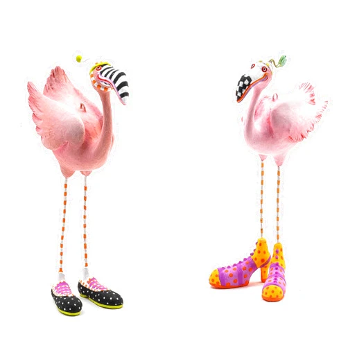 MACKENZIE-CHILDS Patience Brewster Noah’s Ark Mini Figures, Summer Bird Decor, Sheila and Sheldon Flamingo