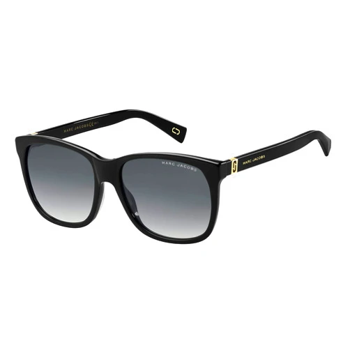 Marc Jacobs Women's Marc 337/S Square Sunglasses, Black/Gray Shaded, 57mm, 17mm