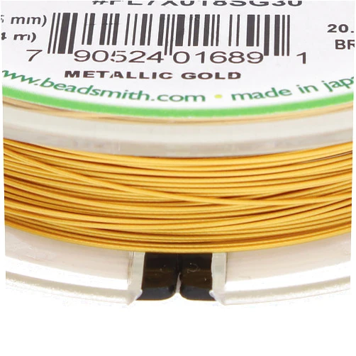 The Beadsmith Flex-Rite 7 Strand Nylon Coated, Stainless-Steel Beading Wire, Jewelry Making Supply (.018 Dia, Gold - 30 Ft)