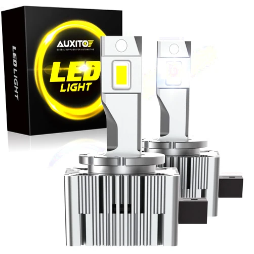 AUXITO D3S D3R LED Bulbs, 24000Lumens 120W 6000K White 500% Brightness, Xenon HID Replacement Lights, Plug and Play Fog Light Bulbs, Pack of 2