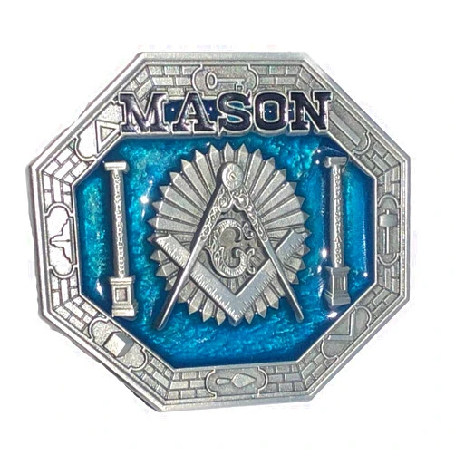 Ivory Falcon® Freemason Mason Square and Compass Belt Buckle