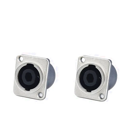 CCeCCe 2 Pack Speak Jack Twist Lock with Metal Plate Speaker Connector Female Socket Panel Chasis Mount 4 Pole Square Terminal for Neutrik Speakon Cables NL4MP NL4MPR NL4FC NL4FX NLT4X NL4 NL2FC