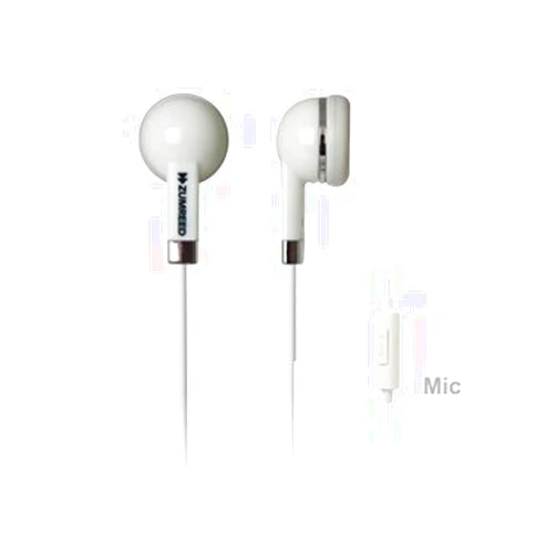 Zumreed ZHP-019S Cosmo Classic Style Stereo Earphones with Built-in Mic, White