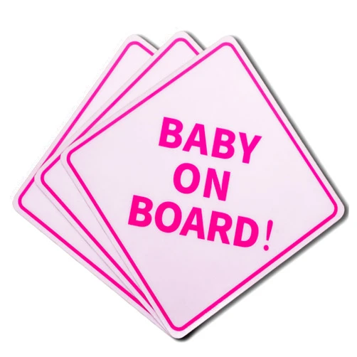 BFXM 3Pcs Baby On Board Sticker Sign, Baby On Board Sticker for Cars, Pink, 5