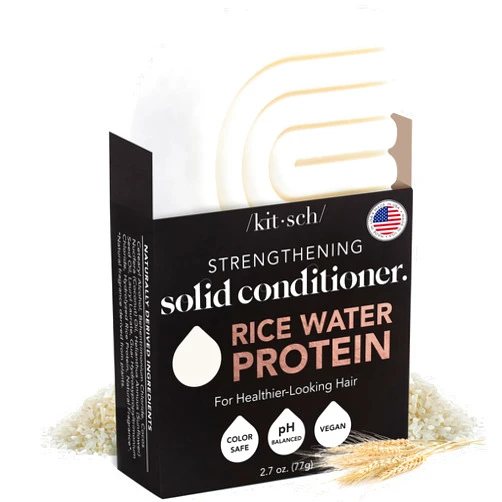 Kitsch Rice Water Hair Conditioner Bar - Soap Bar for Hair Care - Conditioner for Women and Men - Moisturizing & Strengthening for All Hair Types - Sulfate-Free, Paraben-Free - Made in USA - 2.7oz