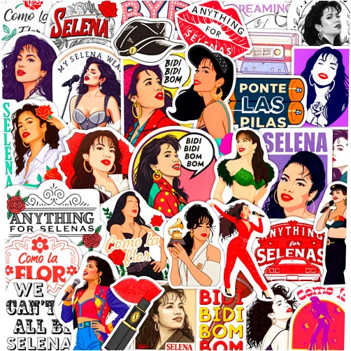 BulbaCraft 100Pcs Selena Quintaalina Stickers for Water Bottles - Selena Quintaalina Decals - Singer Stickers, Party Supplies - Gift for Women & Men
