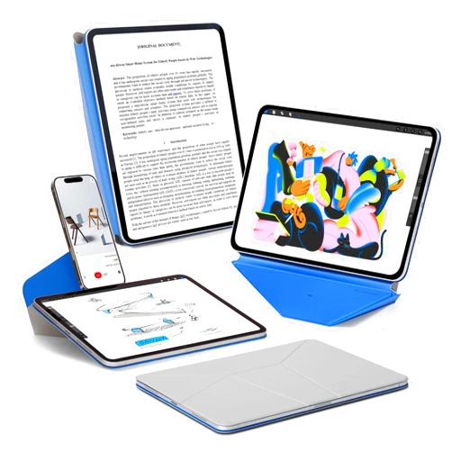 MOFT Dynamic Folio Case for iPad Air 11-inch (M3 2025 / M2 2024) & iPad Air 10.9-inch 5th 4th Generation 2022 2020, Silm Magnetic Stand Case with 20+ Viewing Angles, Auto Wake/Sleep, Cement x Sapphire