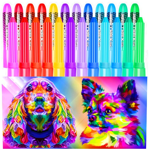Bzeumk 12 Colors Washable Pet Hair Dye Fur Paint for Dog Cat Horses Cattle Livestock Farm Animal ID Marking Painting