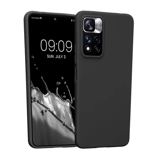 kwmobile Case Compatible with Xiaomi Redmi Note 11 Pro+ 5G / Note 11 Pro Plus 5G Case - Soft Slim Protective TPU Silicone Cover - Black Matte