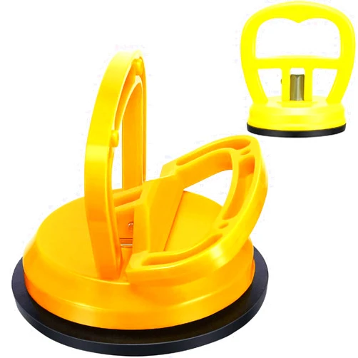 LL LLSW SHOP Yellow Suction Cup Dent Puller Handle Lifter 5inch / Dent Remover/Heavy Duty Glass Lifting Suction Cup with Small Suction Cup