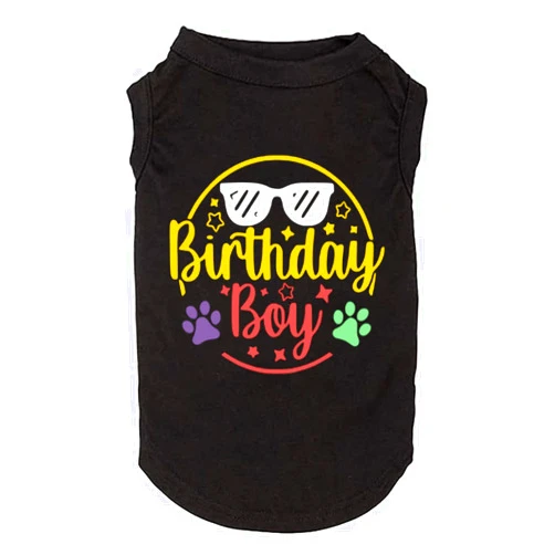 Weokwock Dog Birthday Gift Clothes Boy Girl Birthday Shirt for Small Large Dog Brithday Vest for Doggy Puppy Clothes (1, 2, Small, Black-1)