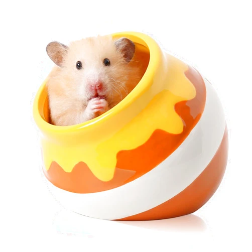 Tafit Hamster Sand Bath Container Small Animals Shower and Digging Bathroom Toilet, Ceramics Honey Pot Bathtub for Dwarf Hamster, Syrian Hamster, Gerbils, Hedgehogs, Mice, Rats, Lemming
