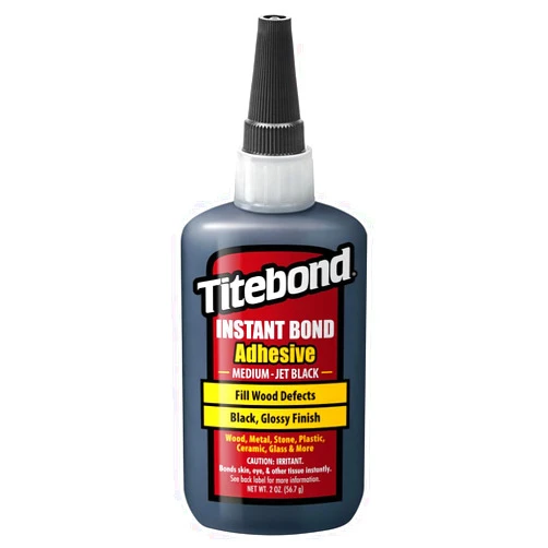 Titebond Instant Bond Medium Adhesive, Home Repair, Woodworking, Crafts, Pen Adhesion, Hairline Cracks, Jet Black, 2 Oz. 8211