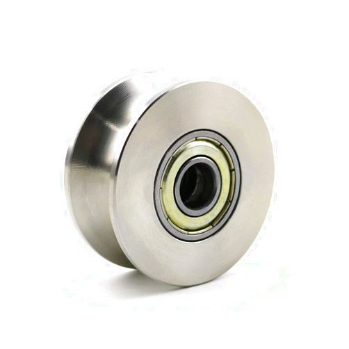 Heyous U Groove Stainless Steel Silent Pulley - 600LB, Silver Tone