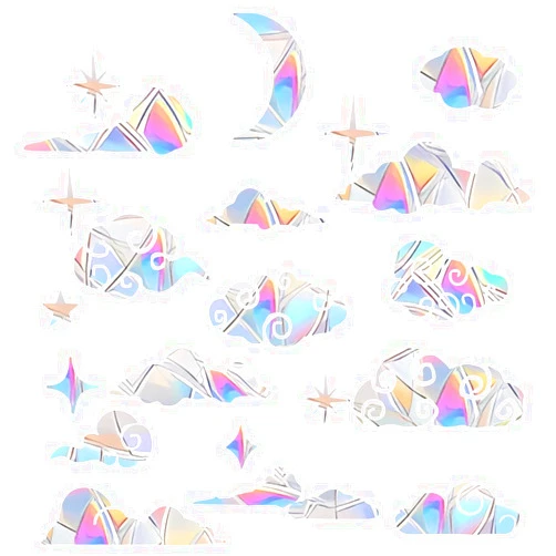 ONECOOL 60 PCS Cloudmoon Style Window Clings for Glass Windows, Anti Collision Window Decals for Bird Strikes from Window Collisions,Reusable Rainbow Window Stickers, No Cutting & Glue Required