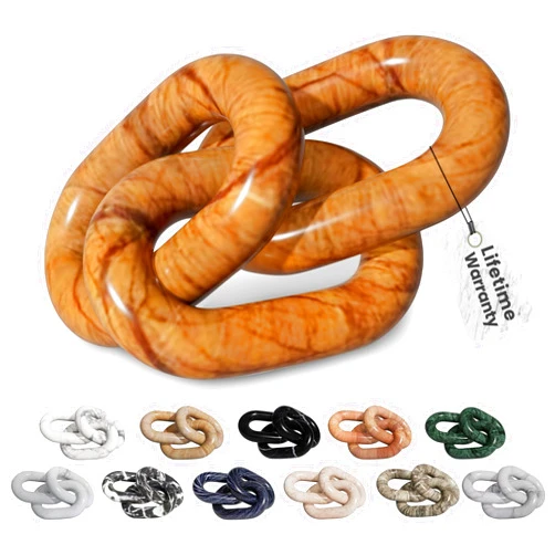 Kaivi Artisan Hand-Crafted Marble Decor Chain Link, Timeless Decorative Marble Links Home Decor for Living & Outdoor Spaces, Unique Marbling, Smooth Premium Imported Marble 13