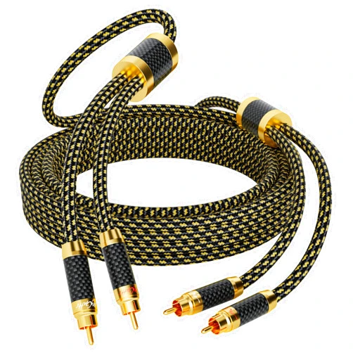 Mygatti Hi-Fi RCA Cable 40 Feet, 2 RCA Male to 2RCA Male Stereo Audio Subwoofer Cable, (Silver Plated Copper, Nylon Braided), for Home Theater, Amplifier, Hi-Fi System, Speaker, Car Audio, Audiophile